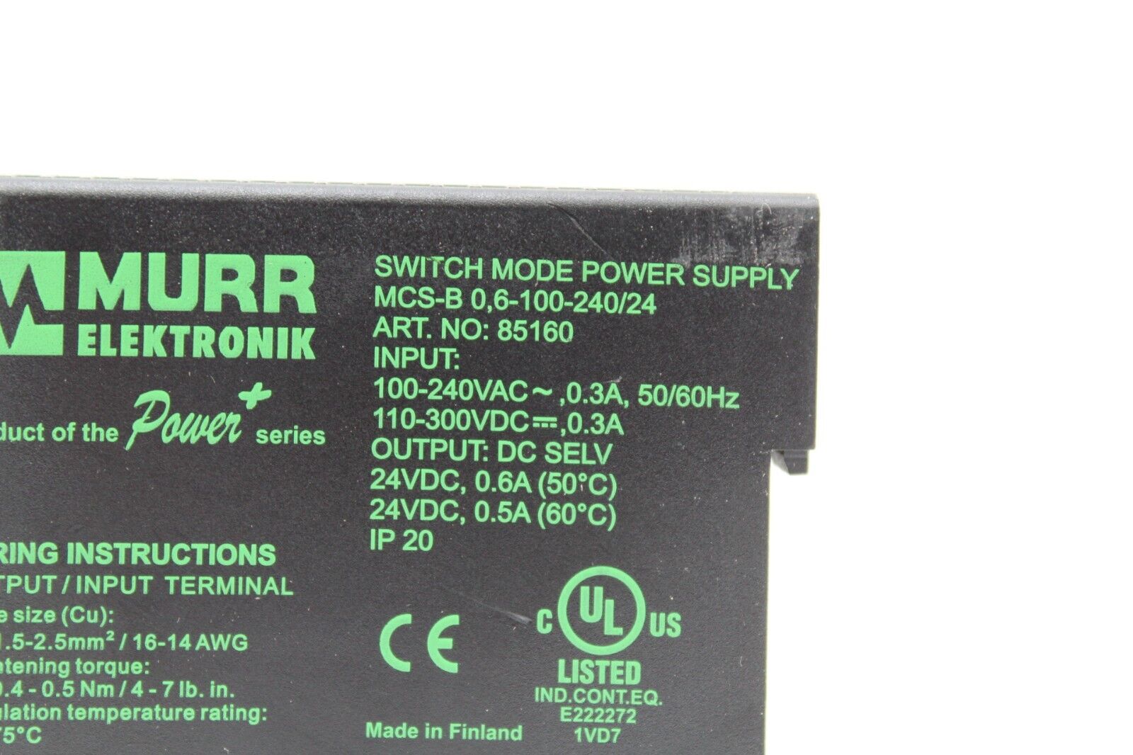 Murr Elektronik 85160 Switch Mode Power Supply