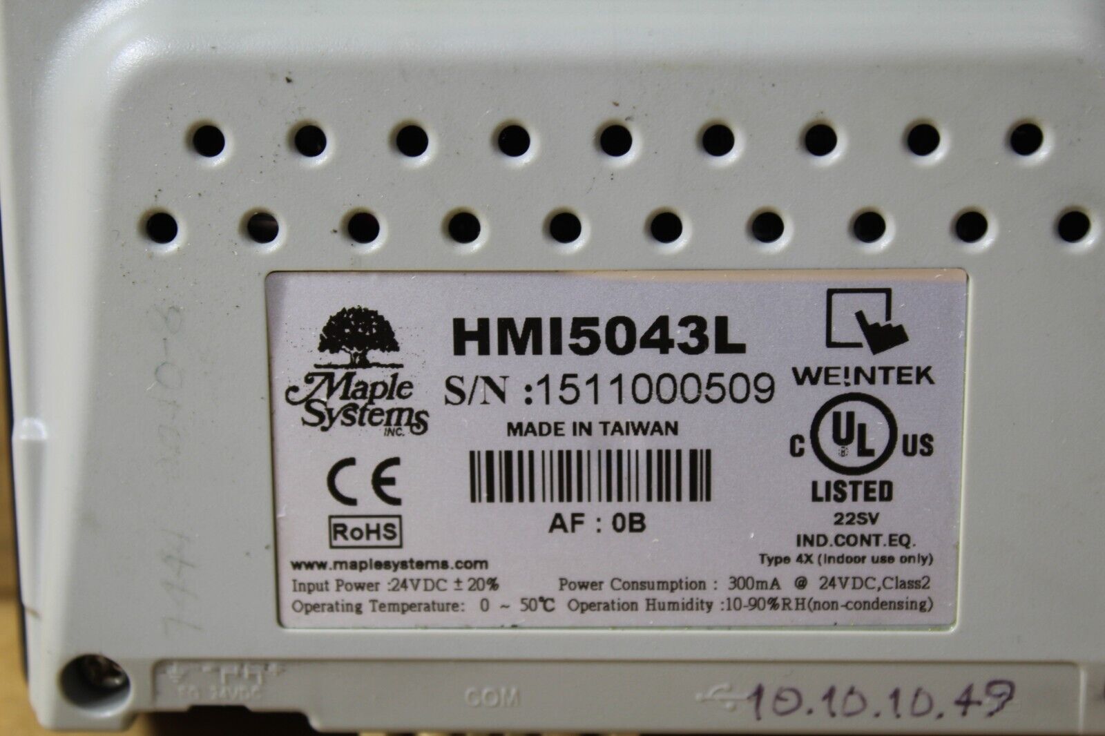 Maple Systems HMI5043L Touchscreen Machine Interface