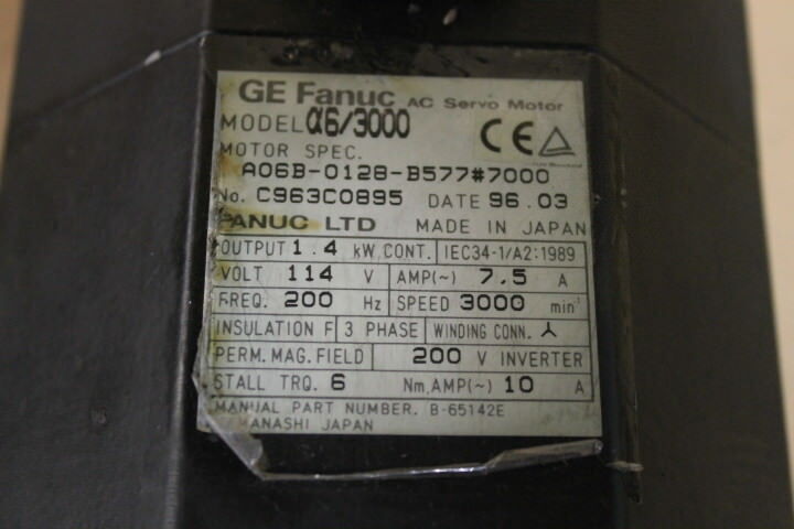 GE Fanuc A06B-0128-B577#7000 Motor