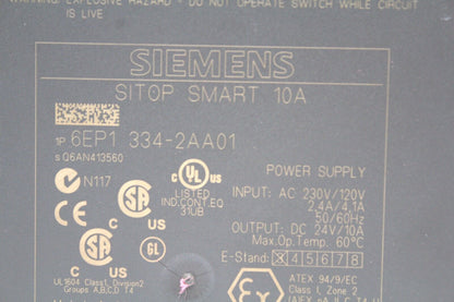 Siemens 6EP1 334-2AA01 Sitop Smart 10A Power Supply
