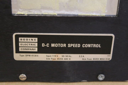 BODINE DPM-4130E DC MOTOR SPEED CONTROL