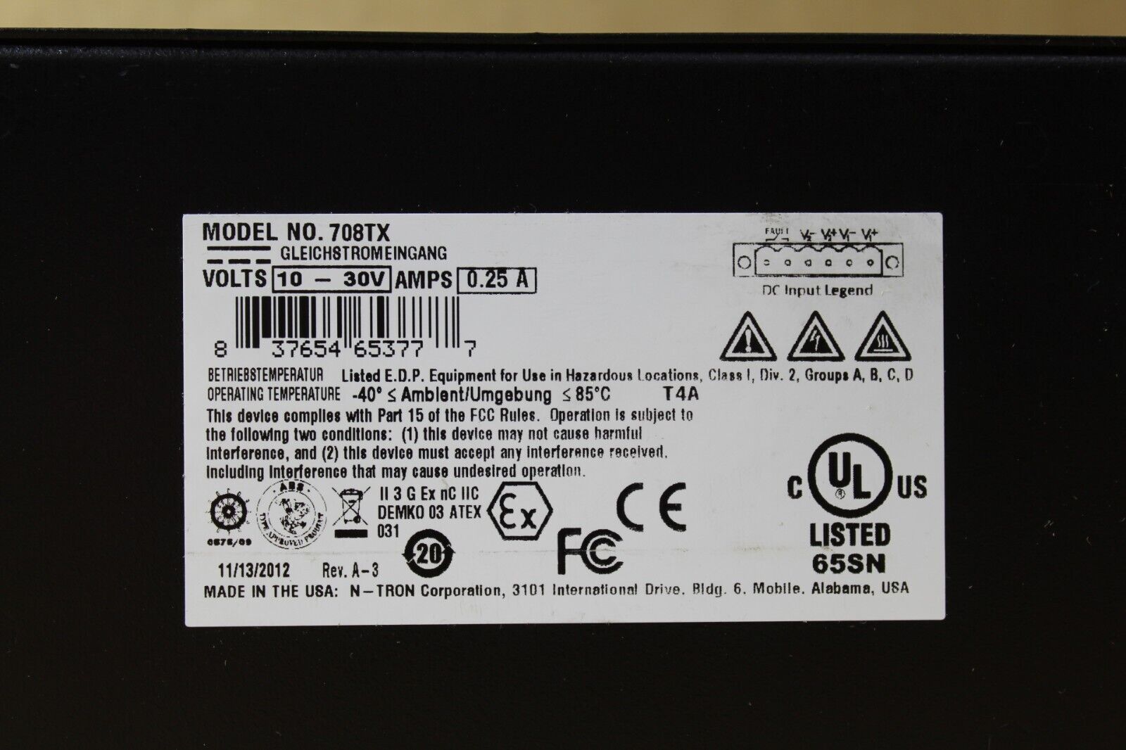 N-Tron 708TX 8-Port Industrial Ethernet Switch