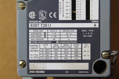 Allen-Bradley 836T-T261J Pressure Control Switch