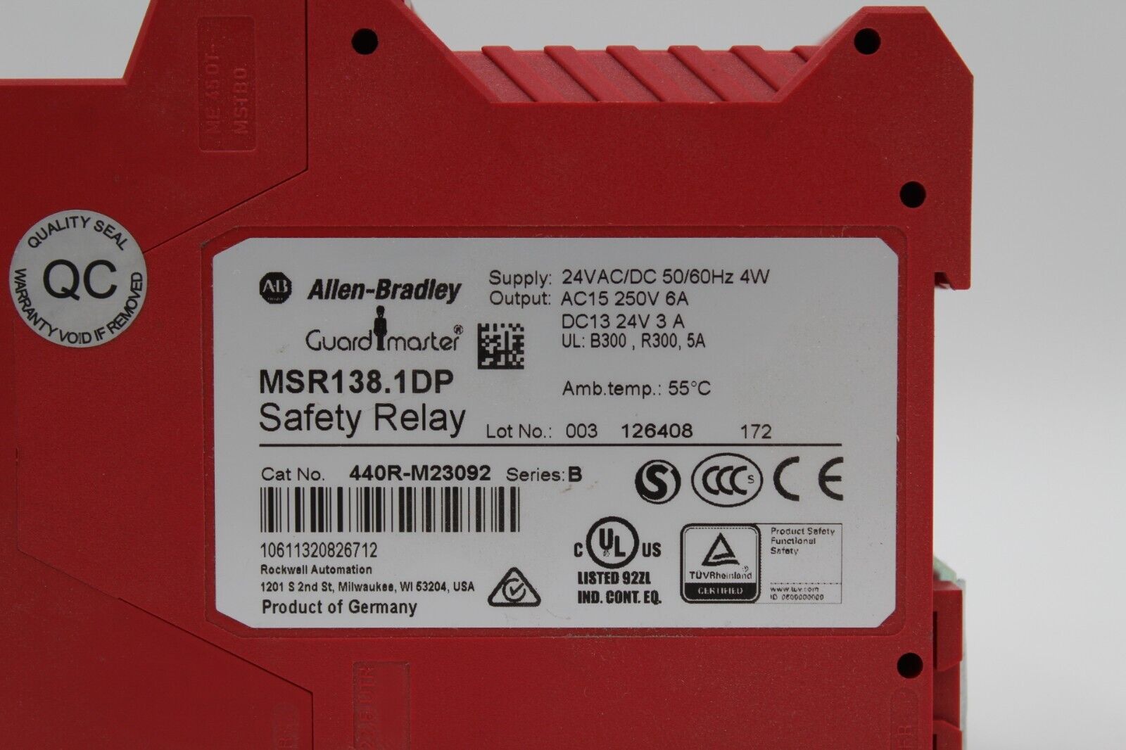 Allen-Bradley MSR138.1DP GuardMaster Safety Relay