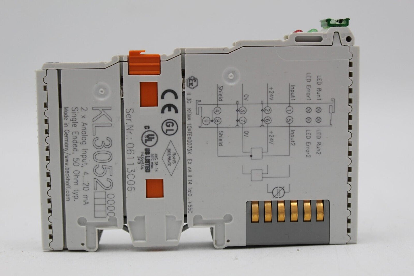 Beckhoff KL3052 2 Channel Analog Input Terminal