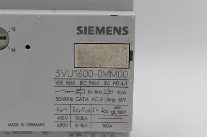 Siemens 3VU1600-0MM00 Motor Starter
