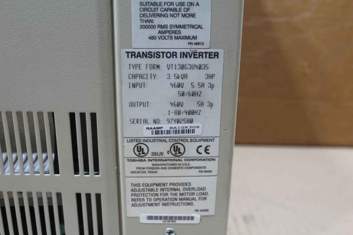 Toshiba VT130G3U4035 Transistor Invertor