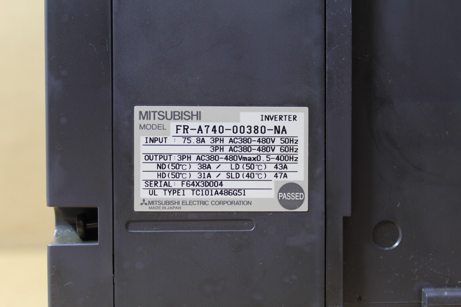 Mitsubishi FR-A740-00380-NA A700 AC Drive