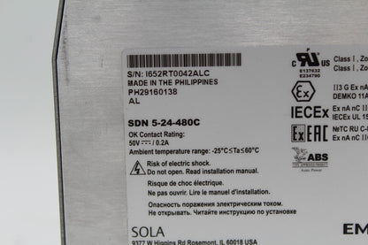 Emerson SOLA SDN 5-24-480C Power Supply