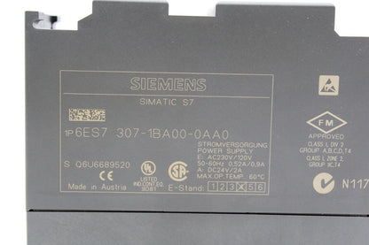 Siemens 6ES7 307-1BA00-0AA0 Simatic S7 Power Supply Module