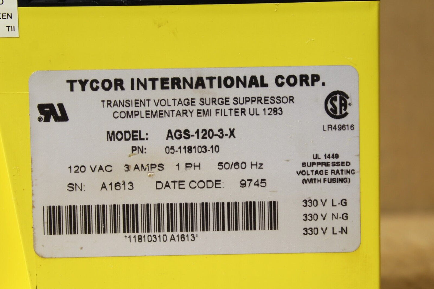 AEGIS AGS-120-3-X High Performance Noise Filter
