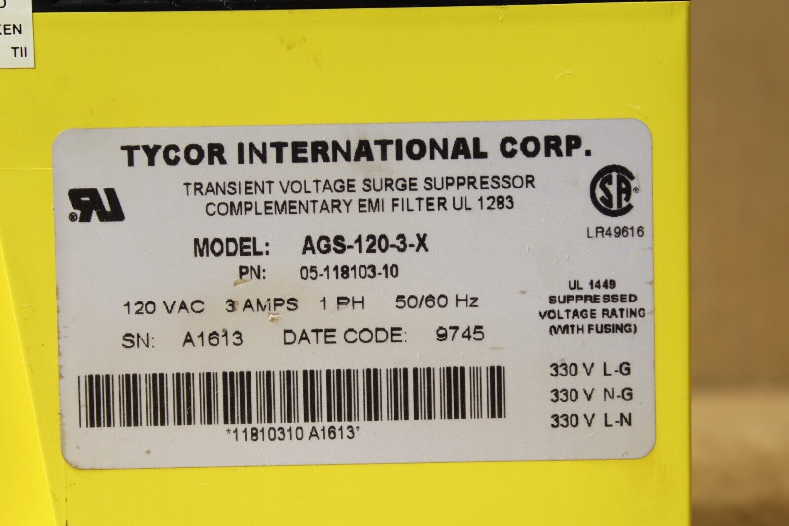 AEGIS AGS-120-3-X High Performance Noise Filter