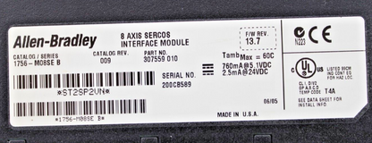 Allen Bradley 1756-M08SE/B Interface Module *Missing Cover