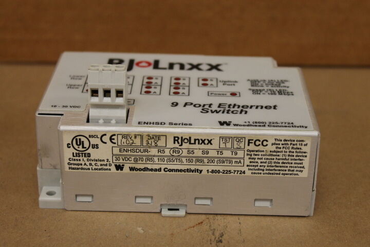 WOODHEAD ENHSDUR-R9 NINE PORT ETHERNET SWITCH