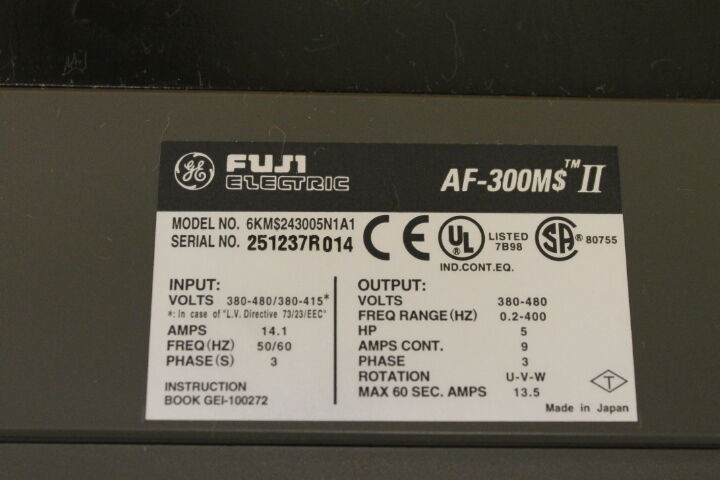GE FUJI ELECTRIC 6KM$243005N1A1 AF-300 MICRO-$AVER II W/ 6KM$2KP1 PANEL CONTROL