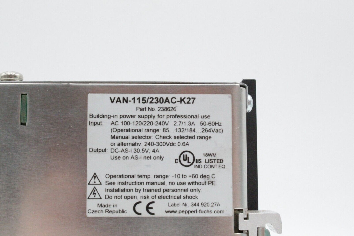 Pepperl + Fuchs VAN-115/230AC-K27 AS-Interface Power Supply