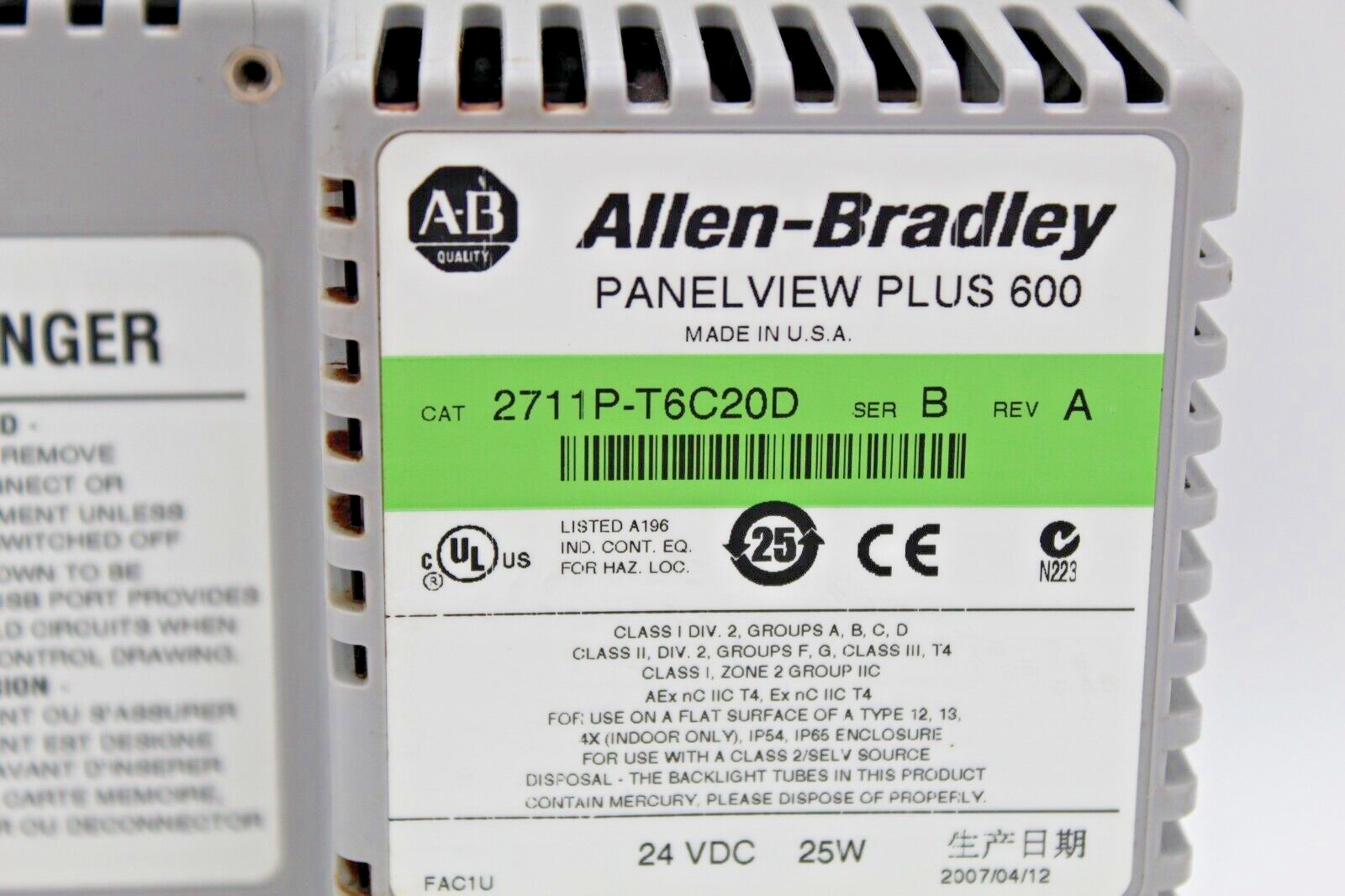 Allen-Bradley 2711P-T6C20D PanelView Plus 1000