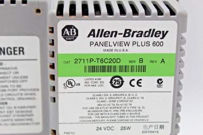 Allen-Bradley 2711P-T6C20D PanelView Plus 1000