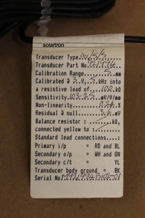 SOLARTRON AX/5/5 GAUGING TRANSDUCER