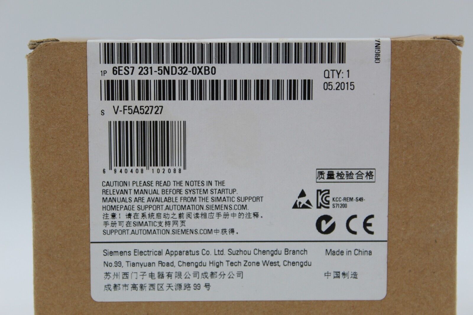 Siemens 6ES7 231-5ND32-0XB0 Analog Input Module