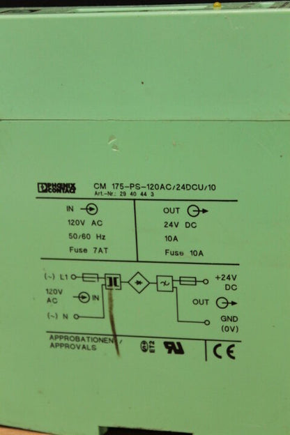 PHOENIX CM175-PS-120AC-24DCU/10 POWER SUPPLY 2940443