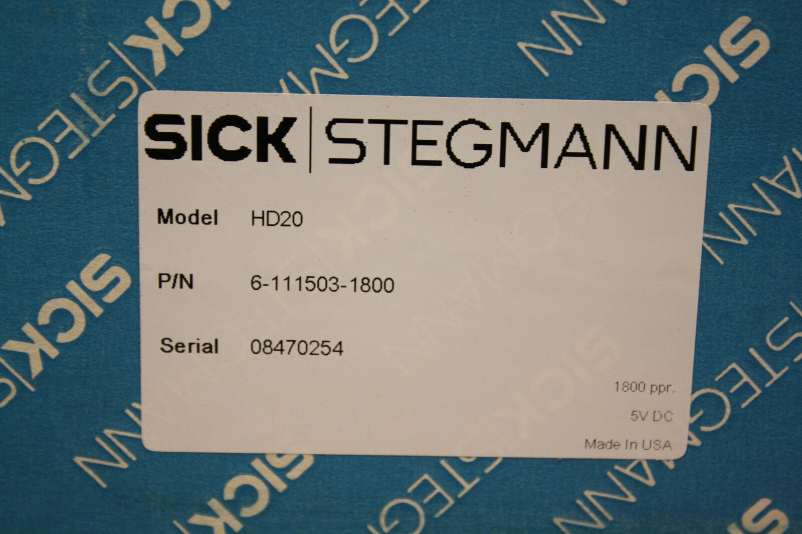 SICK STEGMANN HD20 ENCODER HD20S-9328B-1800