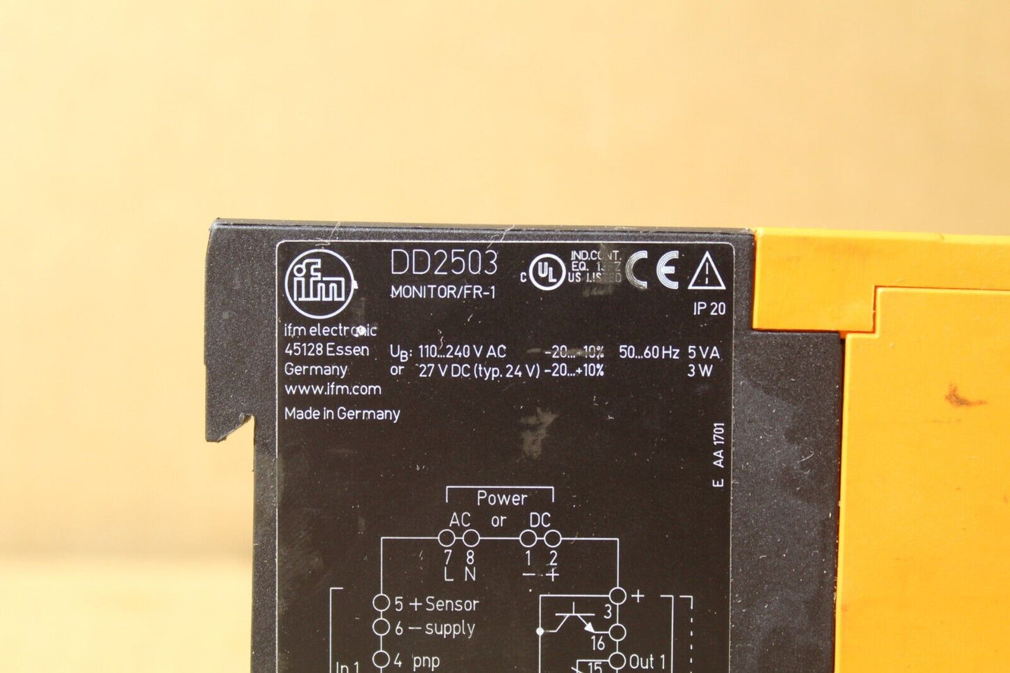 ifm electric DD2503 Speed Monitoring Evaluation Safety Unit