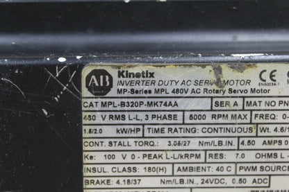 Allen Bradley MPL-B320P-MK74AA Servo Motor