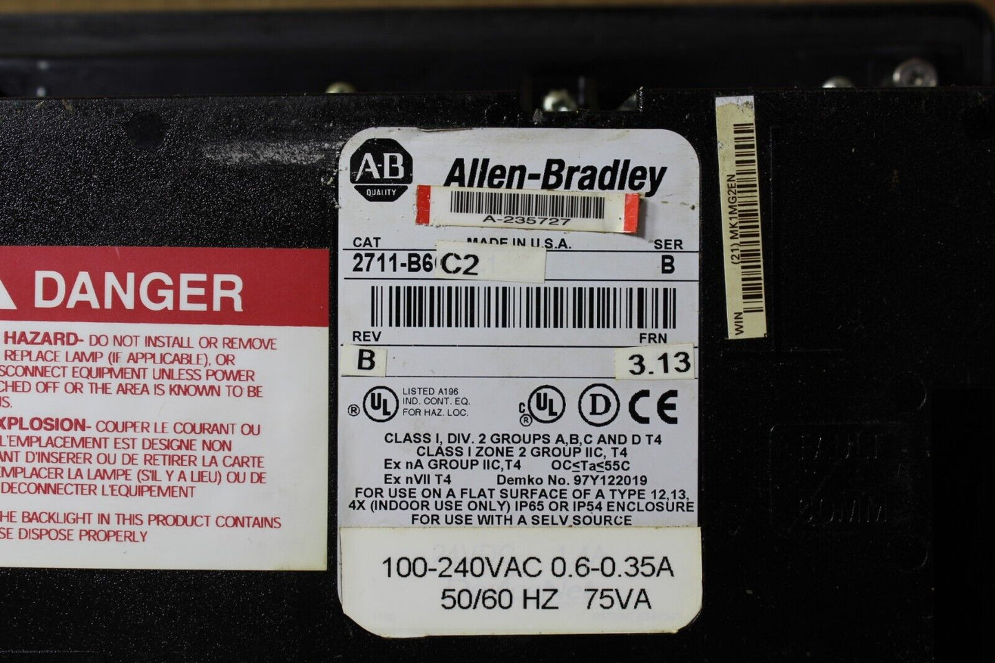Allen-Bradley 2711-B6C2 PanelView 600 (Very Dirty Condition)