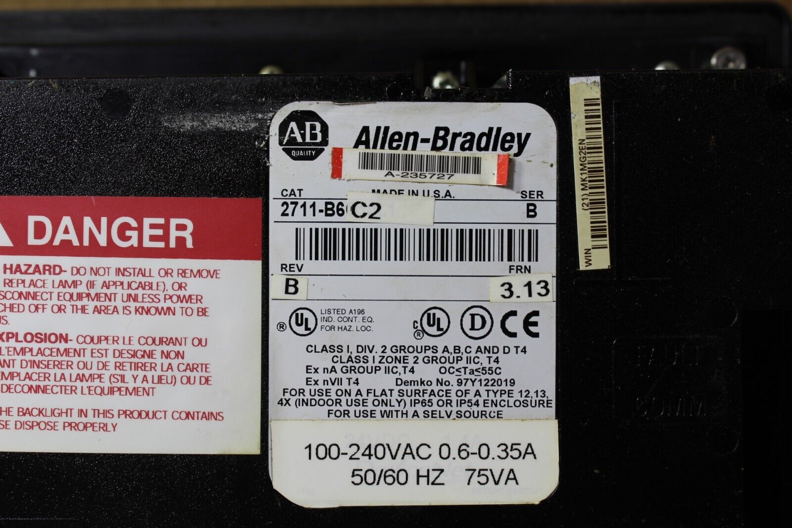 Allen-Bradley 2711-B6C2 PanelView 600 (Very Dirty Condition)