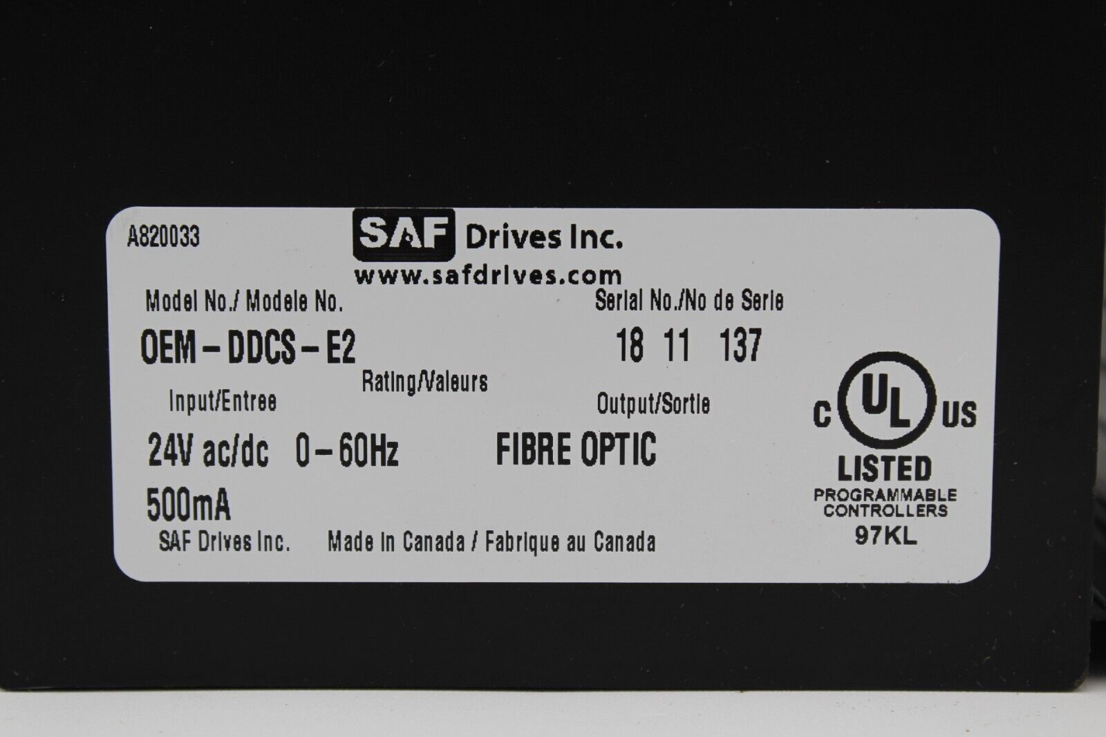 OEM Safphire OEM-DDCS-E2 24Volt Fiber Optic Module