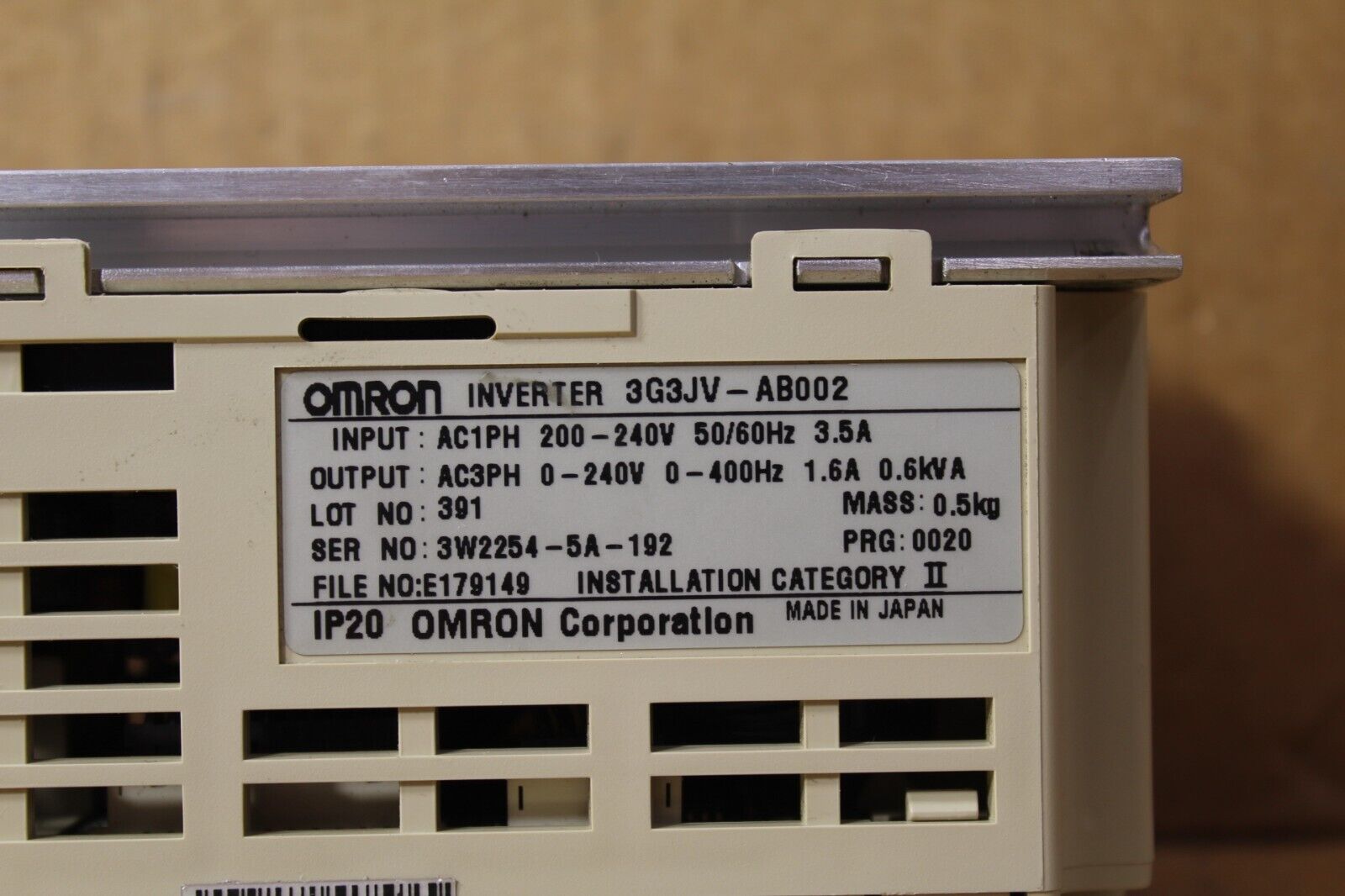 Yaskawa 3G3JV-AB002 SysDrive Inverter