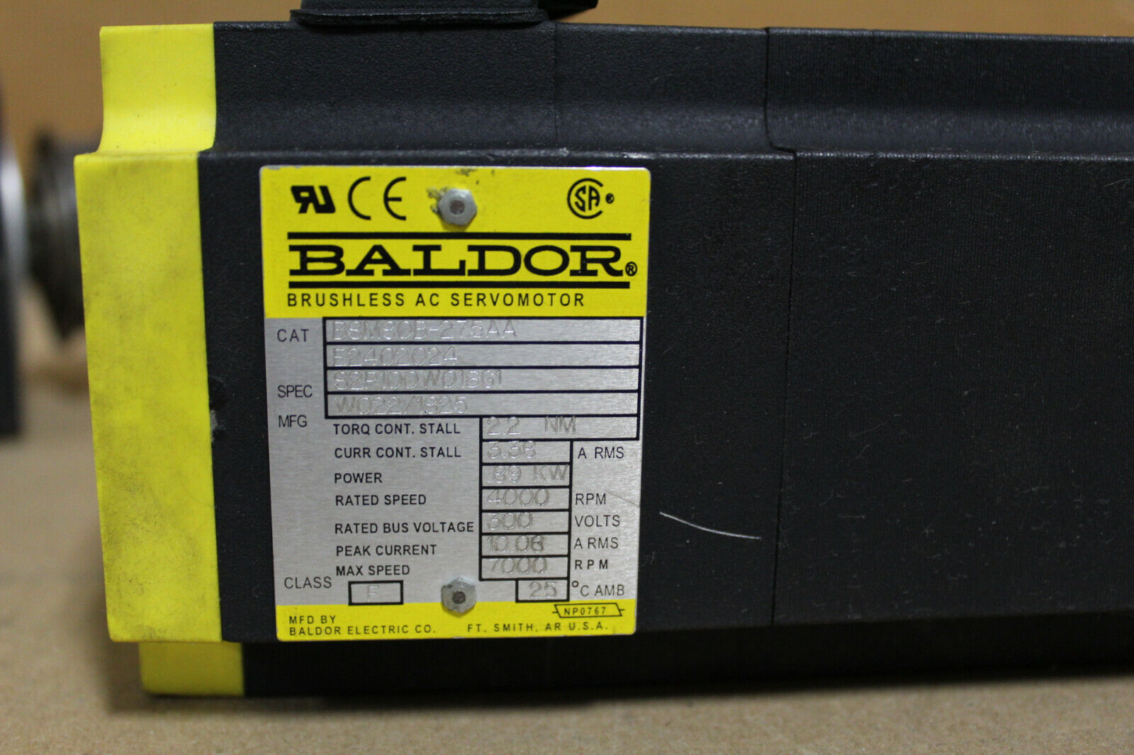 Baldor BSM80B-275AA Servo Motor