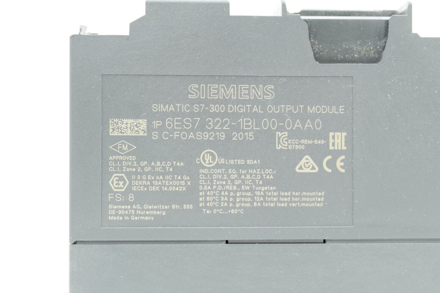 Siemens 6ES7 322-1BL00-0AA0 Simatic S7-300 Digital Output Module READ