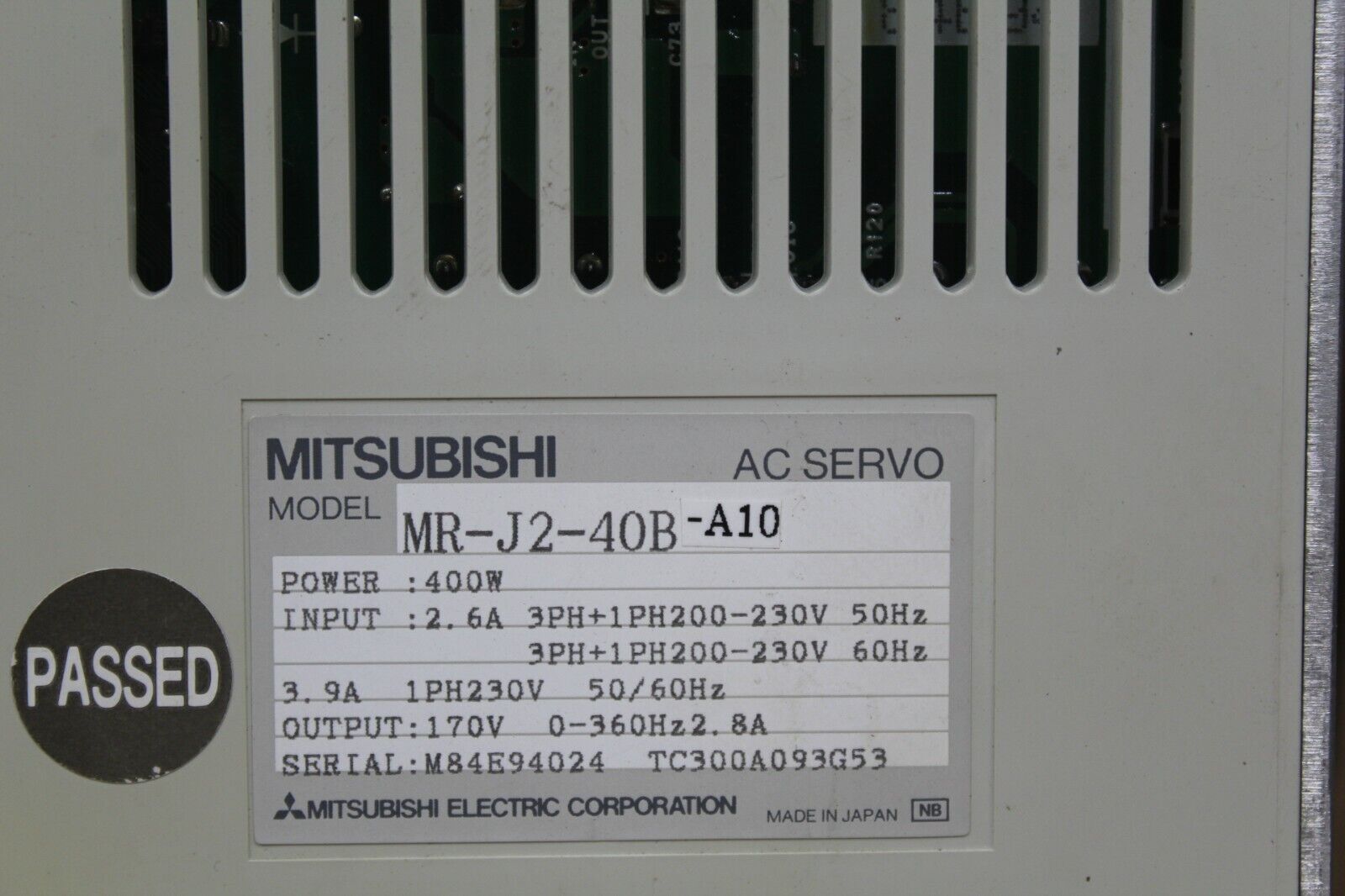 Mitsubishi MR-J2-40B-A10 Servo Drive 