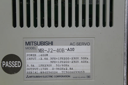 Mitsubishi MR-J2-40B-A10 Servo Drive 