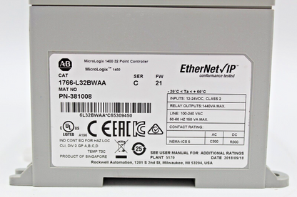 Allen Bradley 1766-L32BWAA MicroLogix 1400 Processor