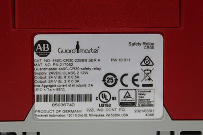 Allen-Bradley 440C-CR30-22BBB GuardMaster Safety Module