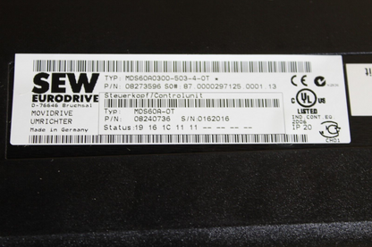Sew EuroDrive MDS60A0300-503-4-0T MoviDrive 300Hp