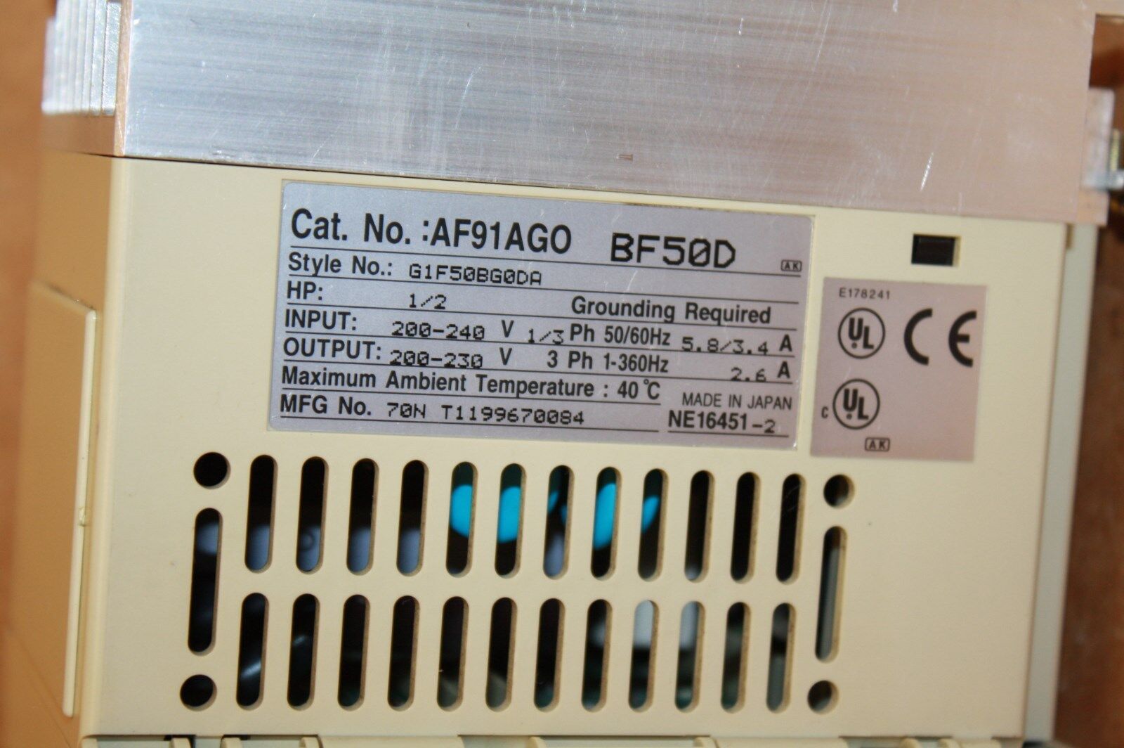 CUTLER-HAMMER AF91AG0 BF50D DRIVE