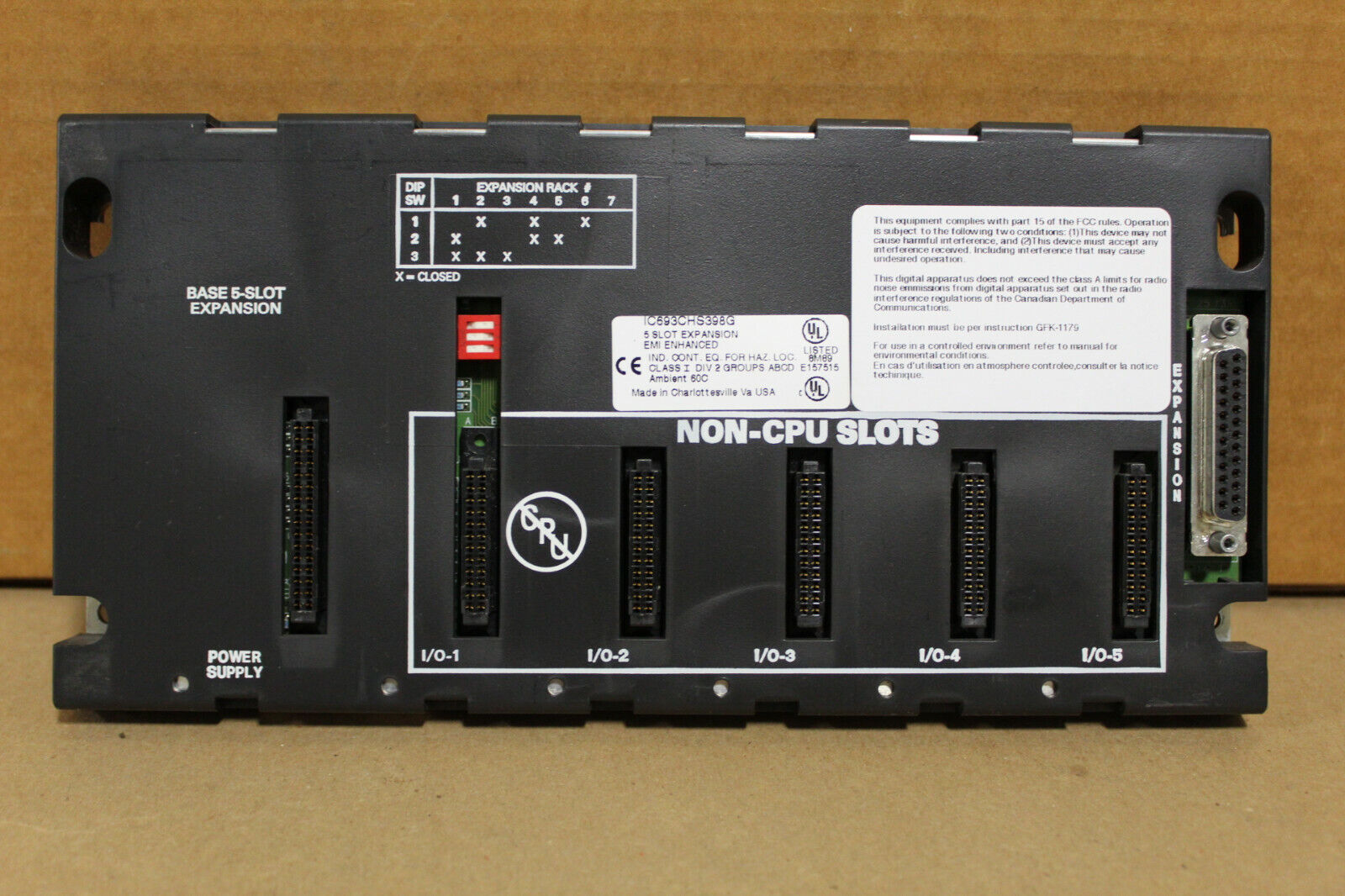 GE Fanuc IC693CHS398G 5 Slot Expansion EMI