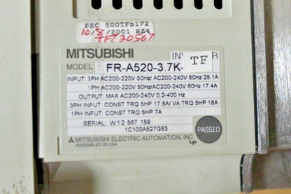 Mitsubishi FR-A520-3.7K-TF Inverter FR-A520-3.7K-TF