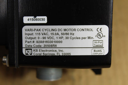 Camco 92A61633010000 VARI-PAK Cycling DC Motor Control