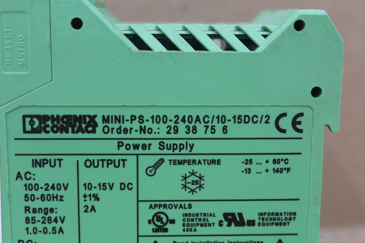 Phoenix Contact MINI-PS-100-240AC/10-15DC/2 Power Supply
