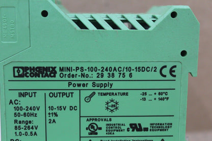 Phoenix Contact MINI-PS-100-240AC/10-15DC/2 Power Supply