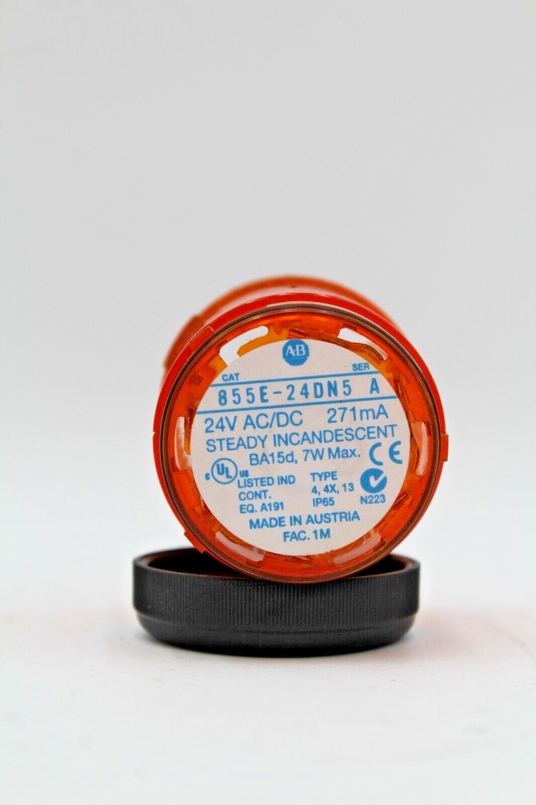 Allen-Bradley 855E-24DN5 Orange Stack Light (No Bulb)