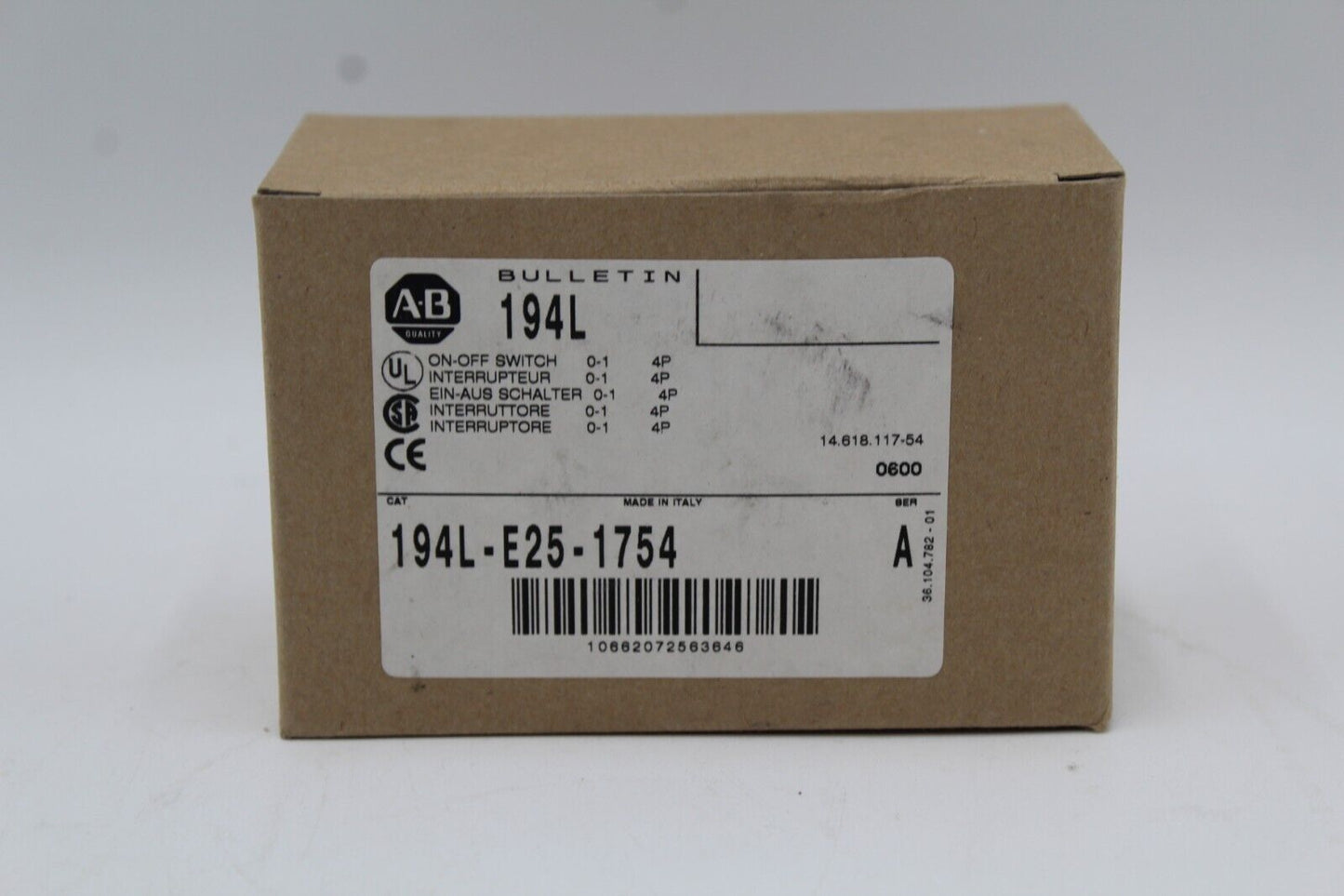 Allen-Bradley 194L-E25-1754 On-Off Switch