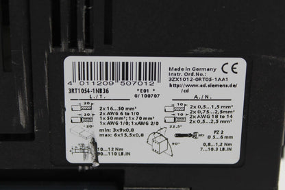 Siemens 3RT1054-1NB36 Contactor