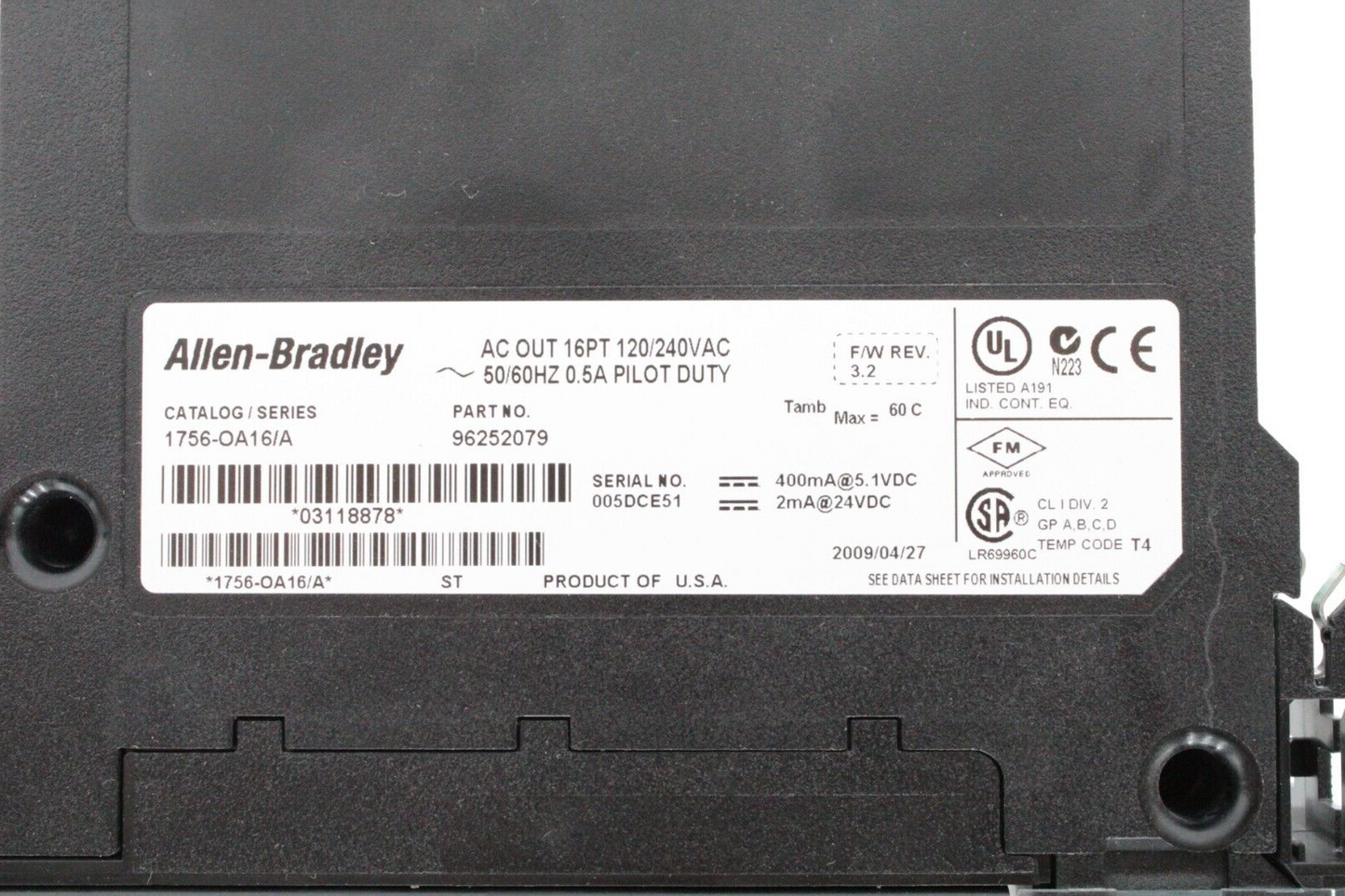 Allen-Bradley 1756-OA16/A ControlLogix Output Module