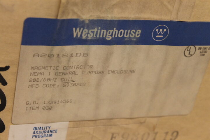 WESTINGHOUSE A201S1DB MAGNETIC CONTACTOR